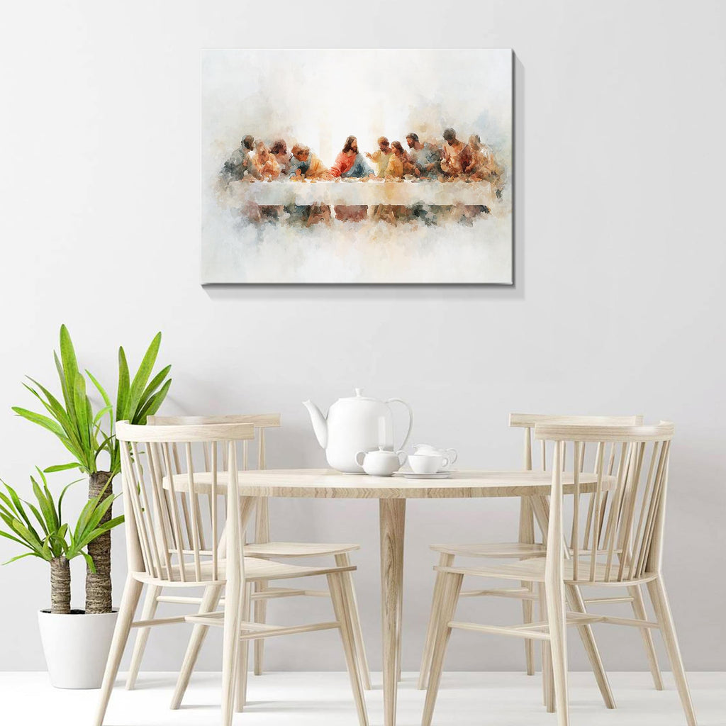 Jesus Last Supper Canvas Wall Art Decor, Last Supper Wall Decor Painting Leonardo da Vinci Pictures Canvas Print
