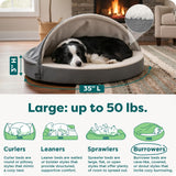 Round Orthopedic Dog Bed for Large Dogs, Egg Crate with a Solid Orthopedic Foam Base with Attached Blanket Hood and