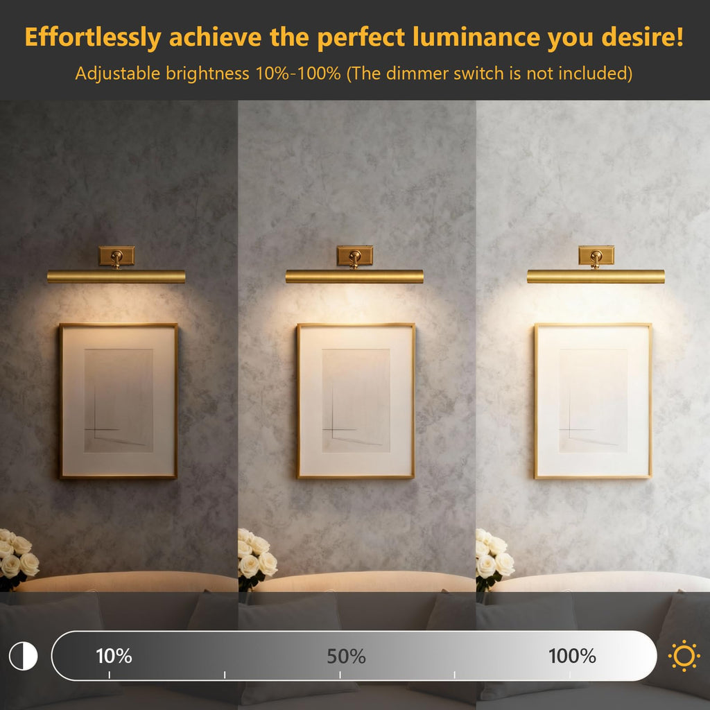 18 inch Brass Picture Light Hardwired Picture Light Library Light