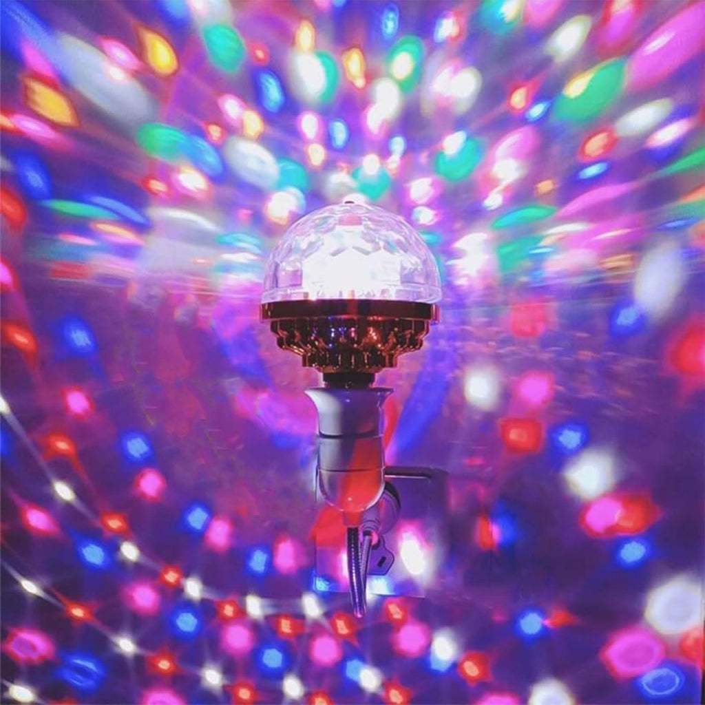 Colorful Magic Rotating Ball Light, AC 85-265V E26/E27 LED Disco Ball Light, RGB Disco Light Bulb, Multi-Colored Dj