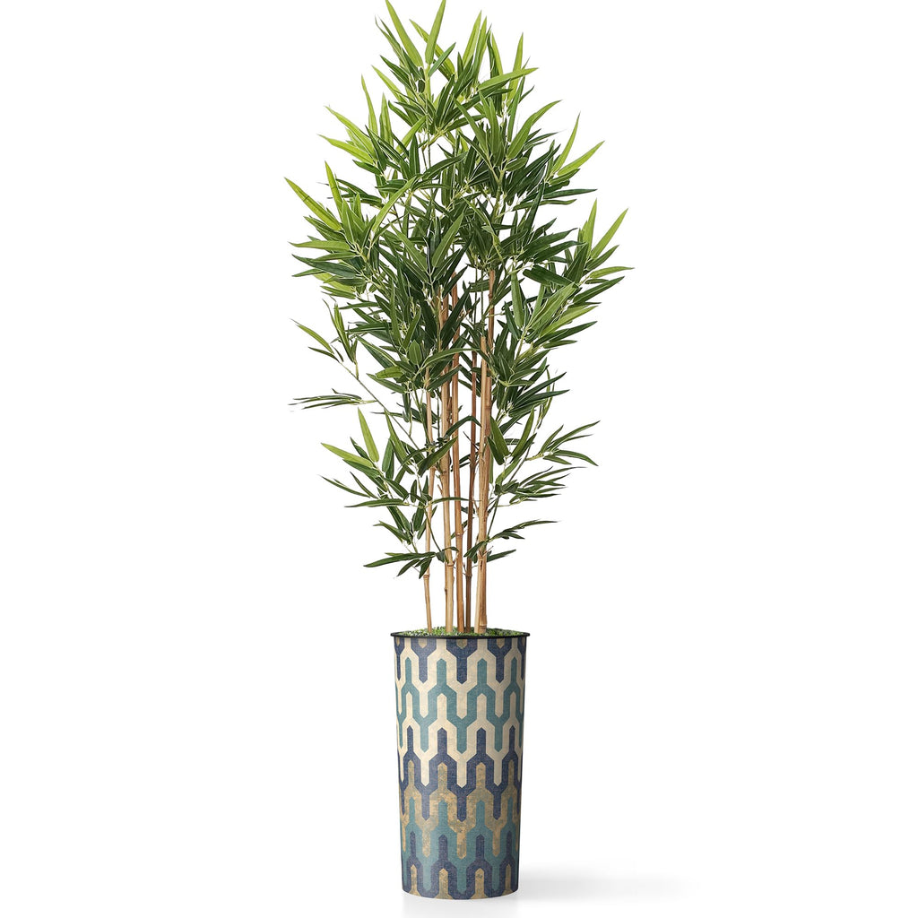 Artificial Tree in Modern Pattern Planter, Fake Bamboo Silk Tree for Indoor and Outdoor Home Decoration - 70" Overall