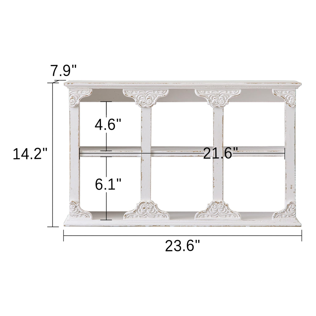 Vintage Rustic Floating Shelves for Wall White, 3-Tier Wall Shelf