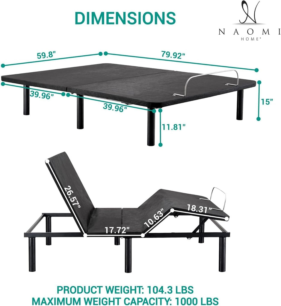 Serenity Queen Adjustable Bed Base, Zero Gravity & USB