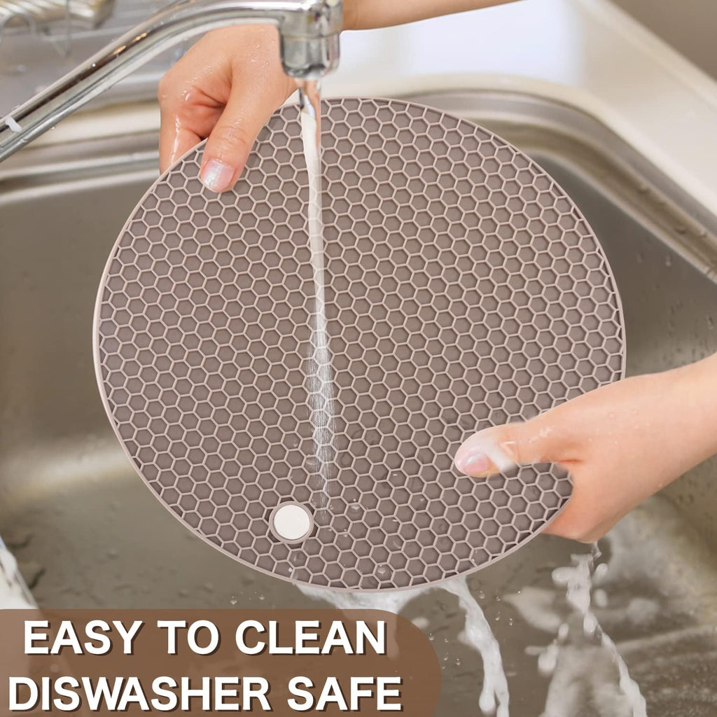 Silicone Trivets for Hot Dishes, Multipurpose Heat Resistant Mat Thick Silicone Hot Pads Pot Holders Counter - Set of 4