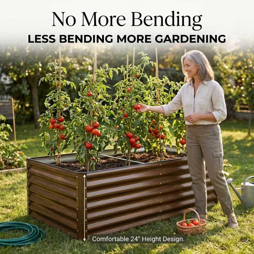 Galvanized Raised Garden Bed 8x4x2FT Outdoor Large Metal Planter Box Steel Kit for Planting Vegetables, Flowers