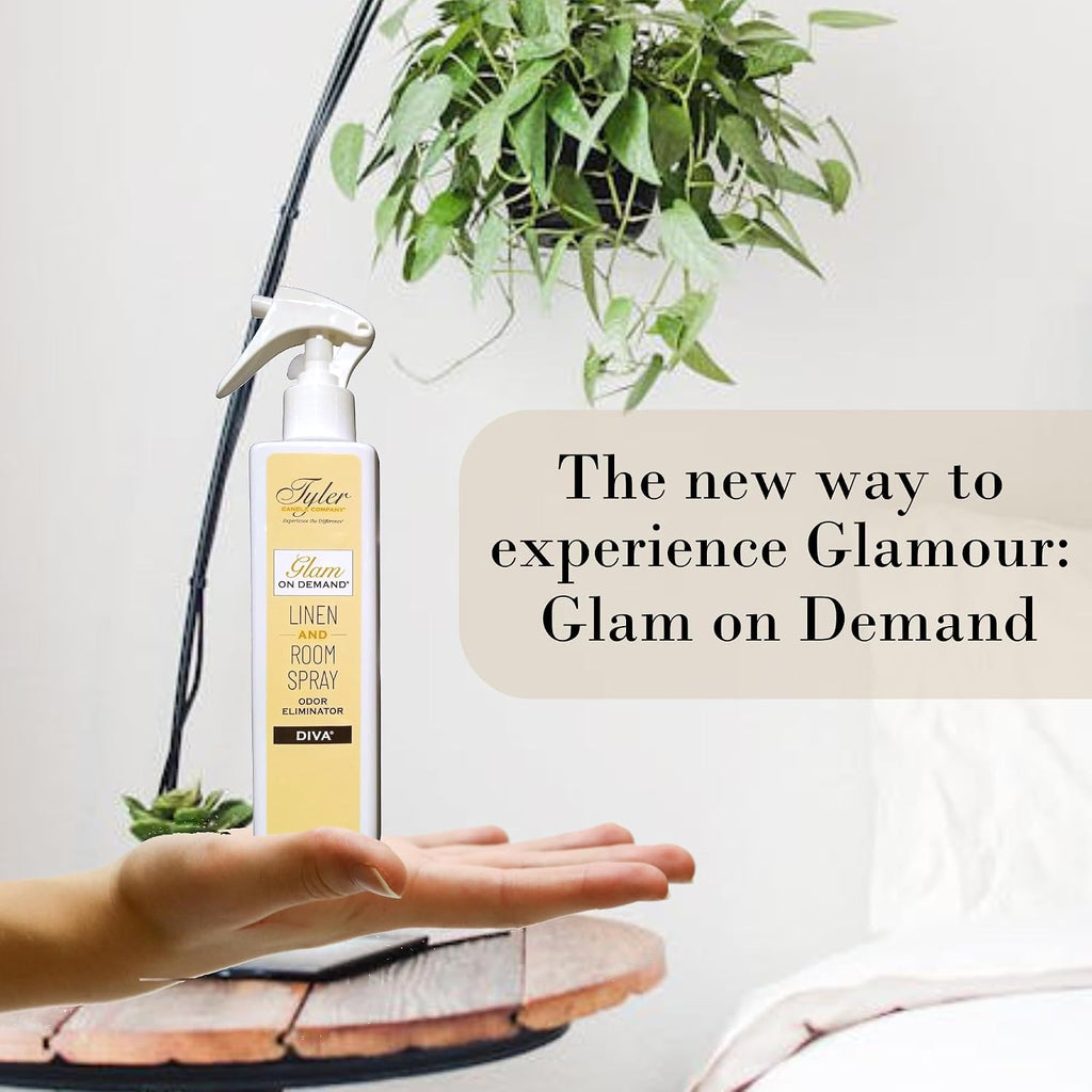 Tyler Glam on Demand - Diva Scent Linen and Room Spray 2 Pack - Air Freshener and Odor Eliminator Bundle with Stain
