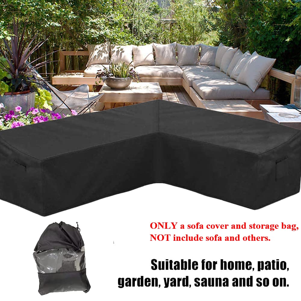 Patio Furniture Sectional Couch Sofa Cover Weatherproof Heavy Duty 420D Oxford Outdoor L Shaped Sectional Garden