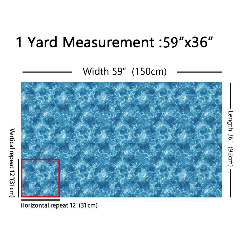 Ocean Fabric, Sea Wave Fabric By The Yard, Sparkle Water Aqua Upholstery