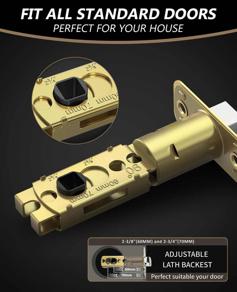 10 Pack Brushed Gold Passage Interior Door Handles
