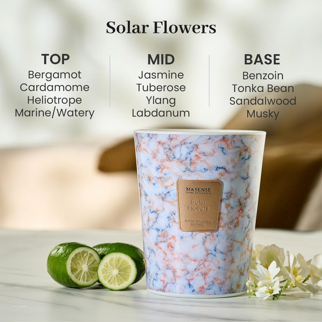 Extra Large Candle 35oz 150H SolarFlowers Scented Candle, 3 Wick Highly Scented Jar Candle, XL Candles Gift for Stress