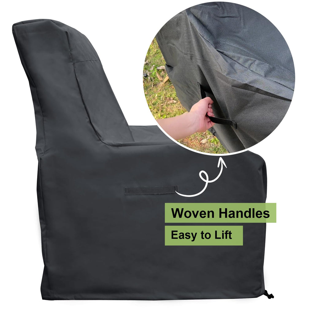 Patio Chair Cover Waterproof, Outdoor Furniture Storage Cover for All Weather Protection (Black)