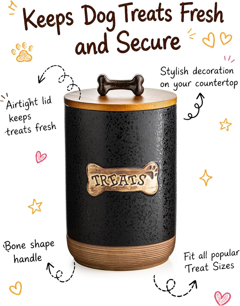 Dog Treat Container Jar with Airtight Lid, Keep the Pet Treat Fresh