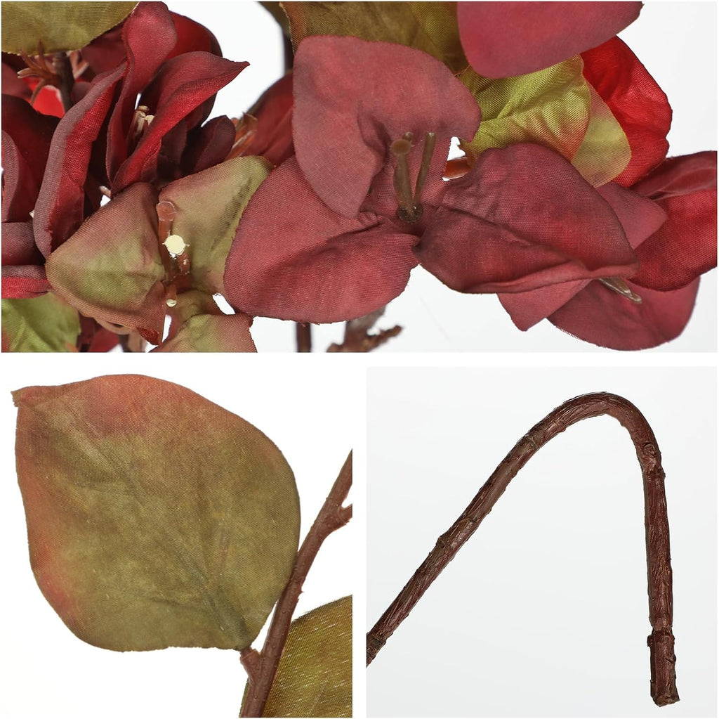 Bougainvillea Artificial Flowers 5 Pack 27.5" Fake Bougainvillea Floral Stems Realistic Silk Bougainvillea - Set of 5