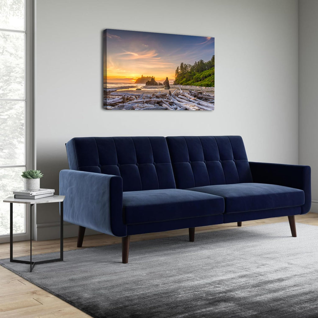 Large Ruby Beach Canvas Wall Art Olympic Coastal Trees Wood Canvas Pictures Sunset Ruby Beach Wall Decor Nature Ocean