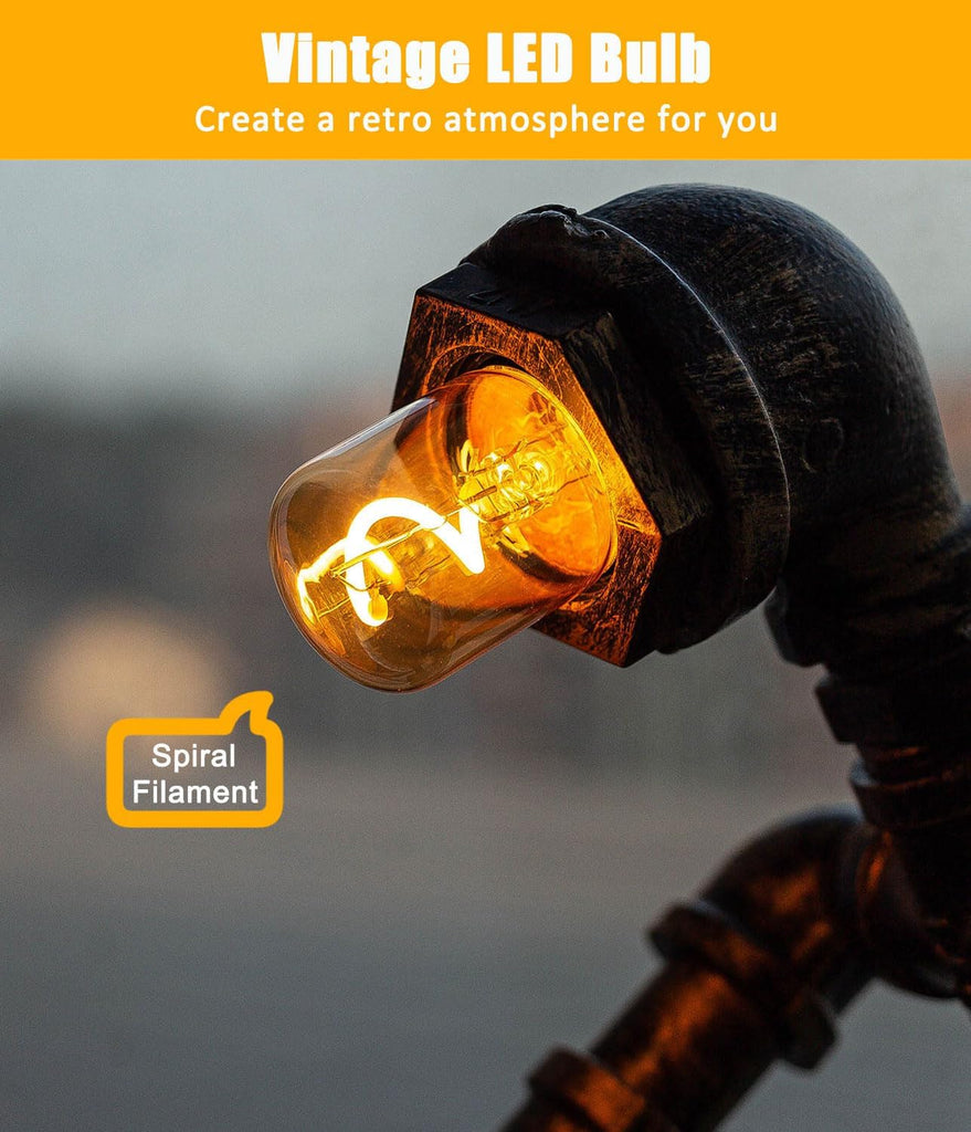 3 Pack Vintage E26 LED Bulb 1.5W, T28 Amber Night Light Bulbs