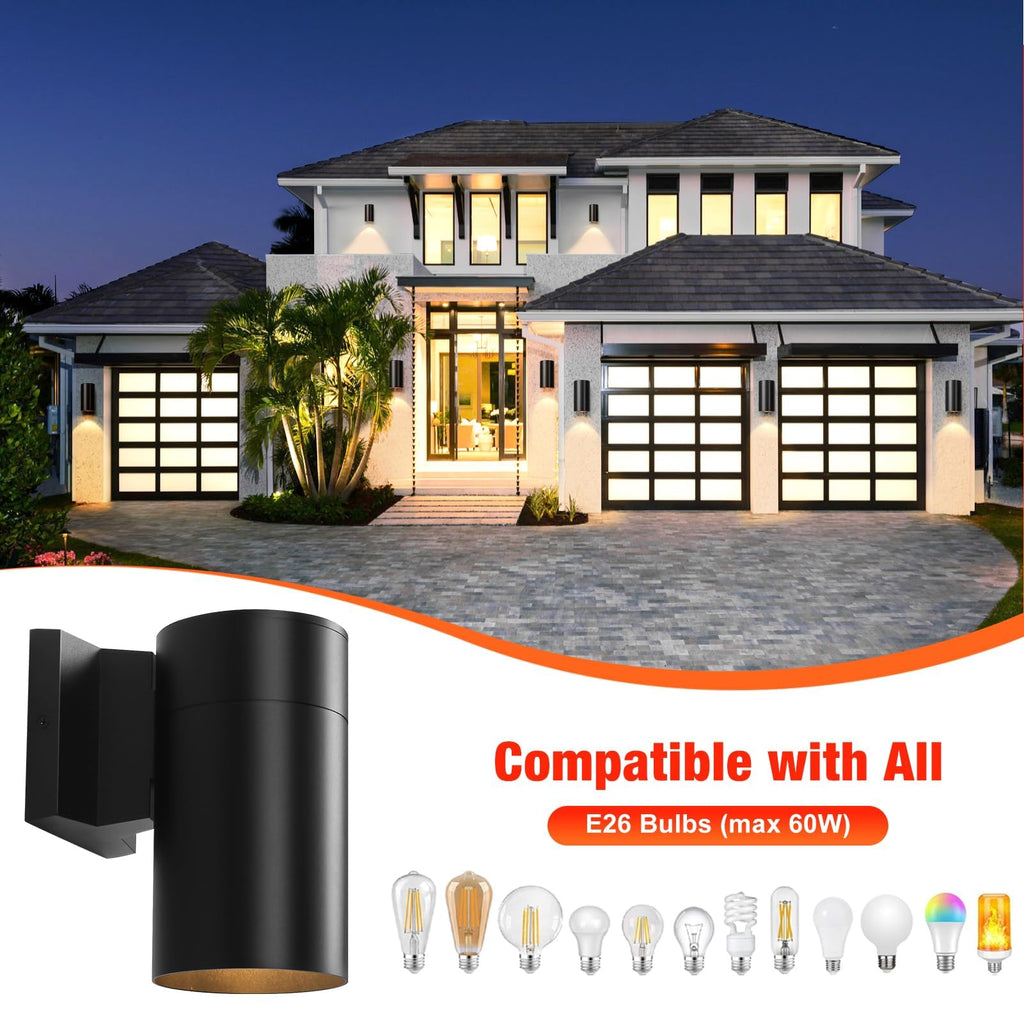 Modern Outdoor Wall Light - Aluminum Outdoor Porch Sconce, Garage, Doorway & Entryway - Stylish Waterproof Exterior