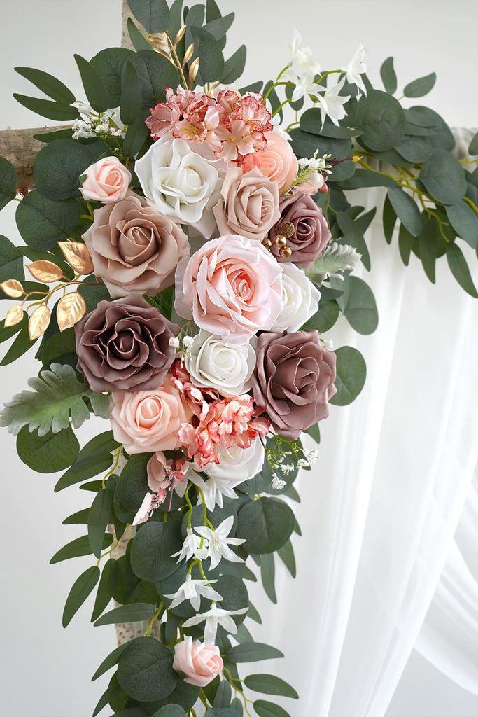 Dusty Rose Artificial Wedding Arch Flowers Kit (Pack of 3)