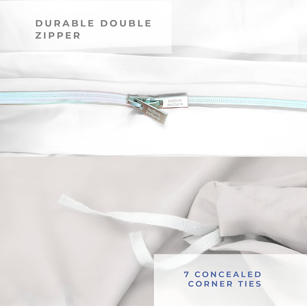Custom Ruffle Trim Duvet Cover - 100% Egyptian Cotton, 600 Thread Count Decorative Comforter Cover (Desired