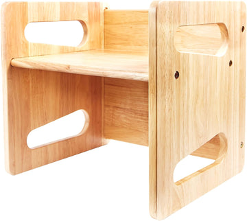 Weaning Table and Chair (15 inch) - Solid Wooden Toddler Chair/Table - Cube Chair for Toddlers - Hardwood - Kids