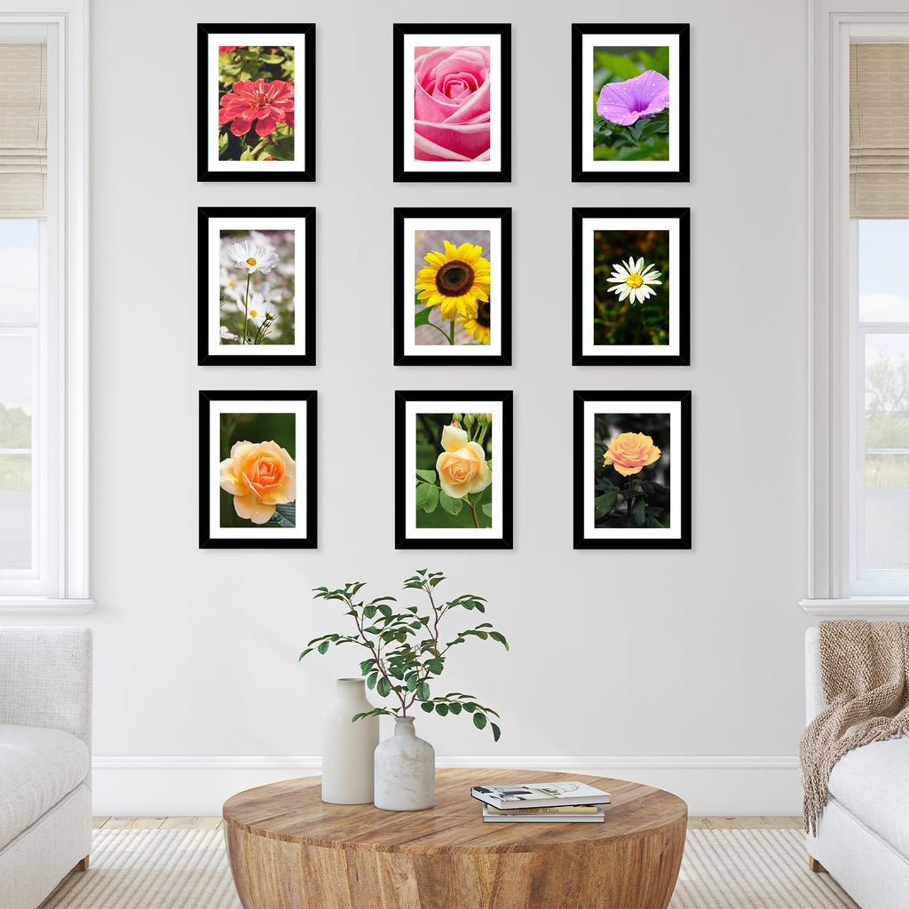 5x7 Picture Frame with 4x6 Mat Set of 6, Display Photo 4x6 with Mat or 5x7 without Mat, 5 by 7 Wall Poster Photo