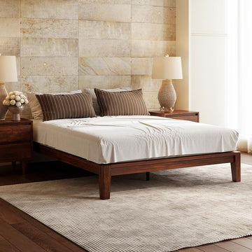 Bamboo Platform Bed Frame, Cal King, Walnut, 12" Height