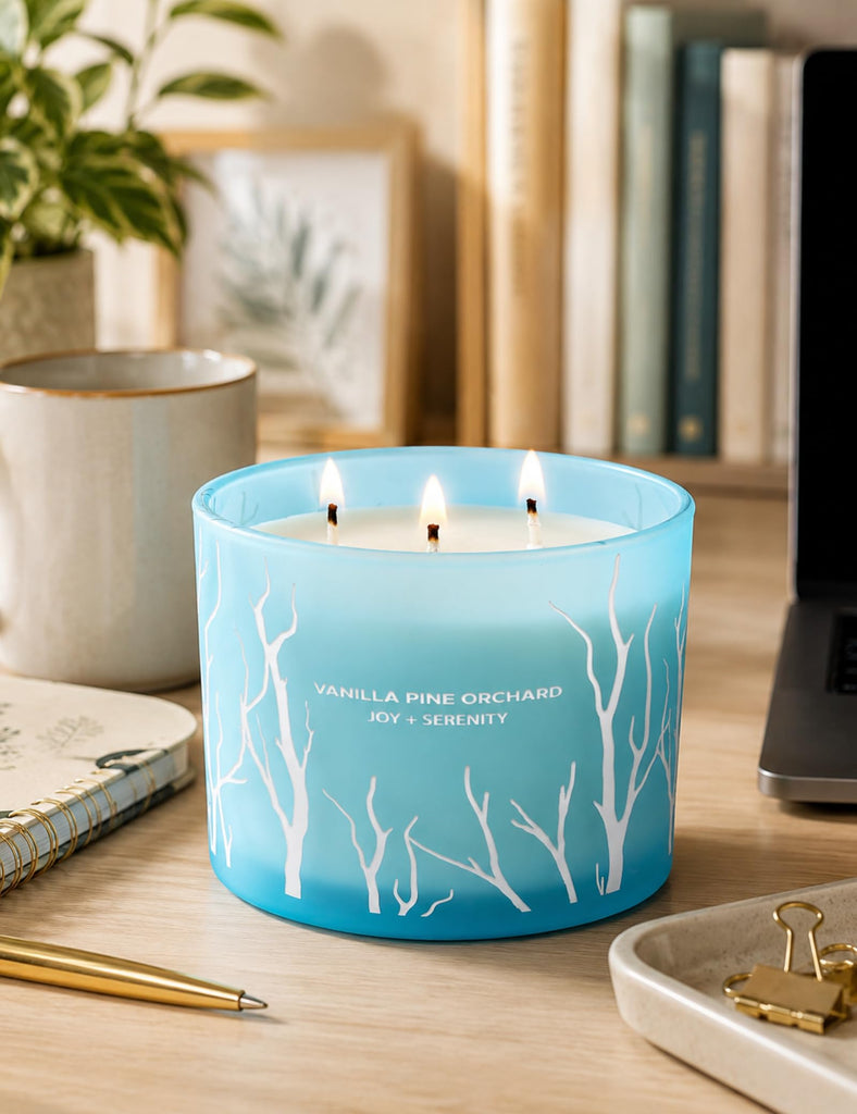 Vanilla Pine Orchard, Large 3-Wick Soy Scented Candle, 14.5 Oz
