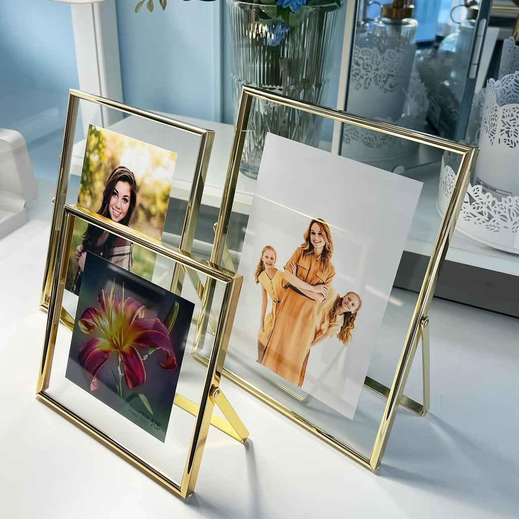 Gold Floating Frame, 7×9 in, Portrait, For Picture 6x8, 5x7