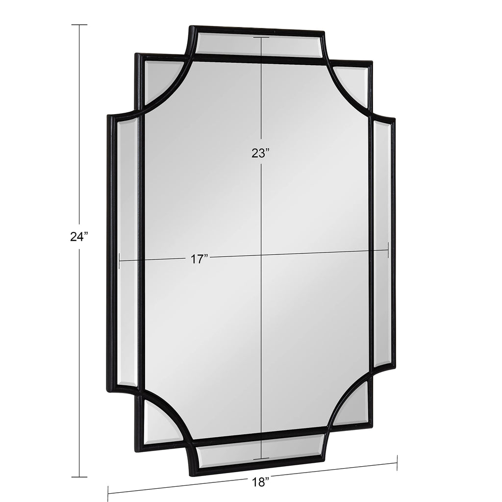 Minuette Glam Wall Mirror, 18 x 24, Black, Boho-Chic Home Decor for Wall
