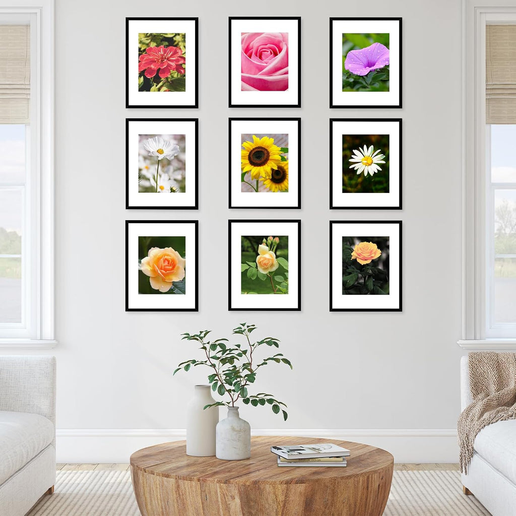 12 Packs 11x14 Picture Frames, Display 8x10 with Mat or 11x14 Without Mat, Black Gallery Wall Frame Set, 11 by 14