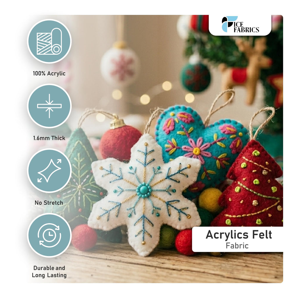 Craft Felt Fabric by The Yard - 72" Wide & 1.6mm Thick Acrylic Felt - Soft and Durable Charcoal Fabric for DIY Arts &