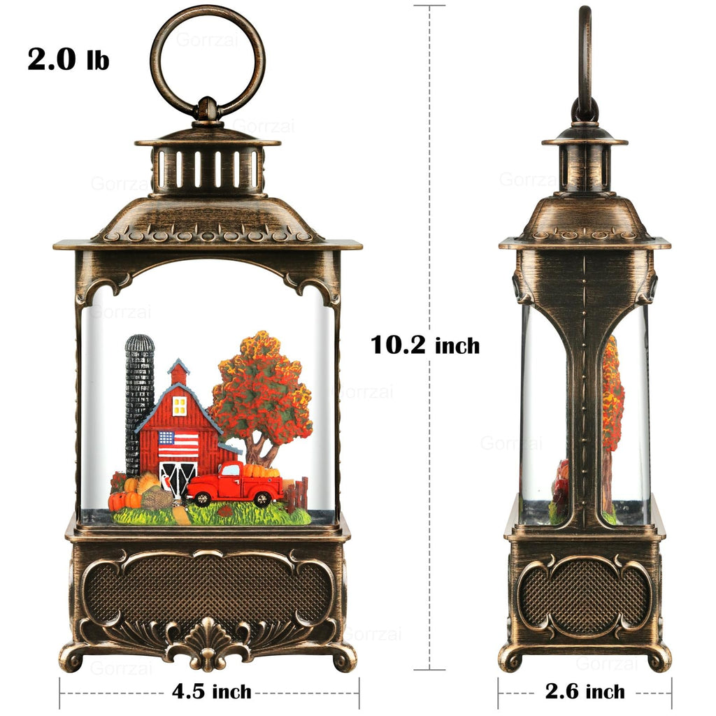 Fall Snow Globe Lantern Red Truck Fall Decorations