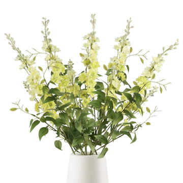 9Pcs Artificial Flowers Combo Clematis Greenery Stems, 33.5" Long Stem Larkspur for Wedding Centerpieces, Bridal