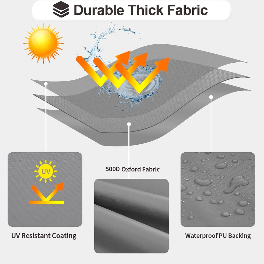 Patio Chaise Lounge Cover Outdoor Lounge Chair Covers Waterproof | Heavy Duty Lawn Pool Furniture Covers, UV