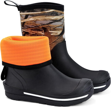 Kid's Rain Boots Waterproof Rubber Mud Boot Boys Girls Insulated Durable Neoprene Outdoor Boots All Seasons
