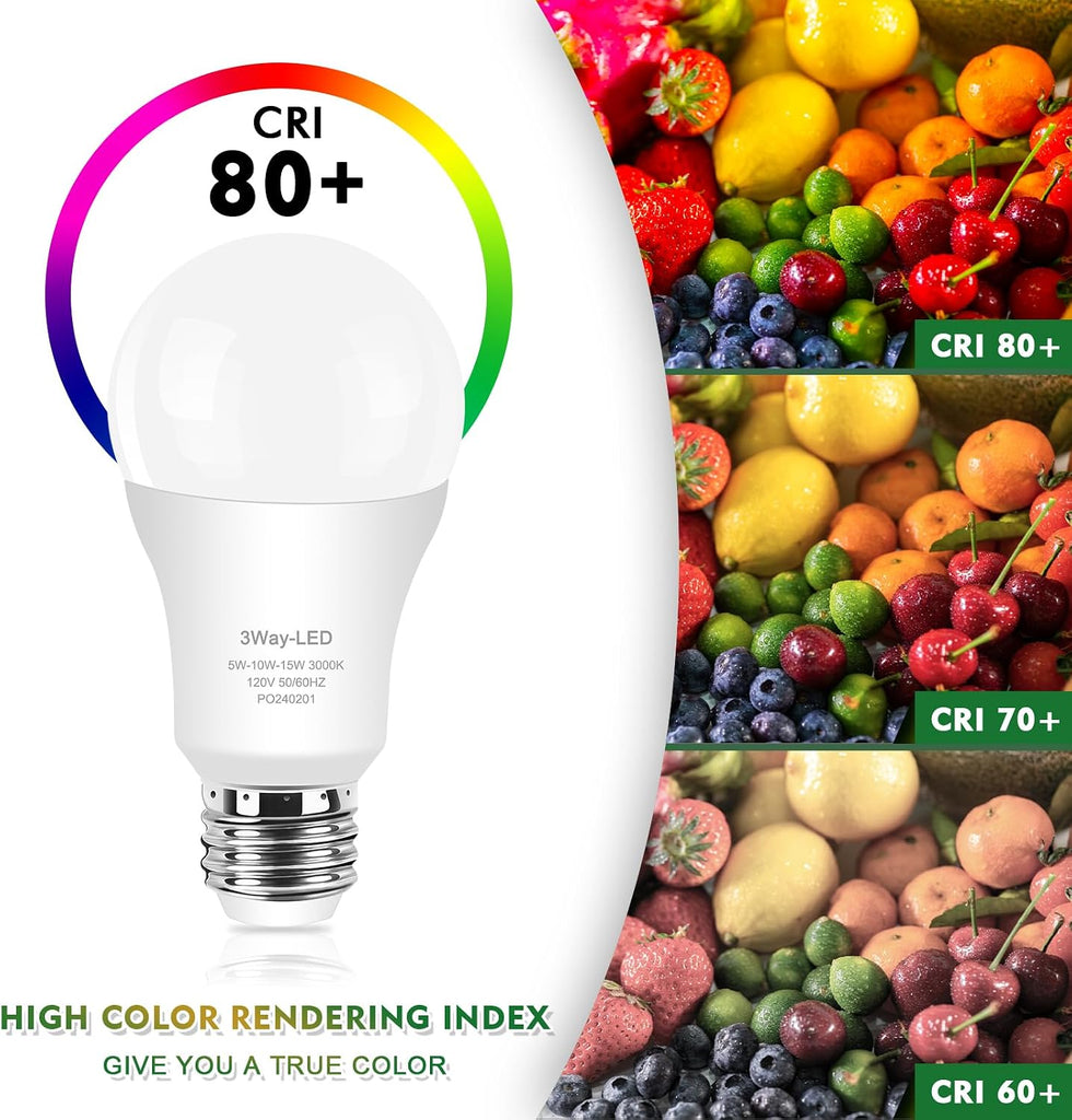 3 Way Light Bulbs 50 100 150 Warm White, E26 Medium Base,2 Pack