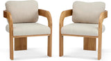 Yorick Modern Dining Chair Set of 2 with Cushion, Solid Wood Dining Room Armchair Set