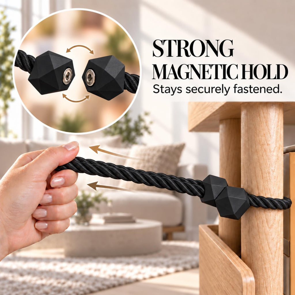 Magnetic Curtain Tiebacks, Curtain Ties, No-Drill Holdbacks (4 Pack)