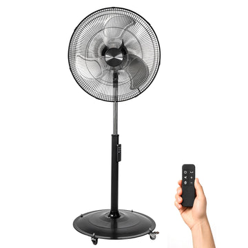 20" DC Motor Pedestal Fan, 5100 CFM High Velocity Oscillating Fan, Remote Control, Heavy-Duty Metal Standing Fan with