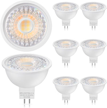 MR16 LED Bulbs 50W Halogen Equivalent, GU5.3, Soft Warm White 2700K, Low Voltage 12V, 450LM Landscape Spotlight Bulb