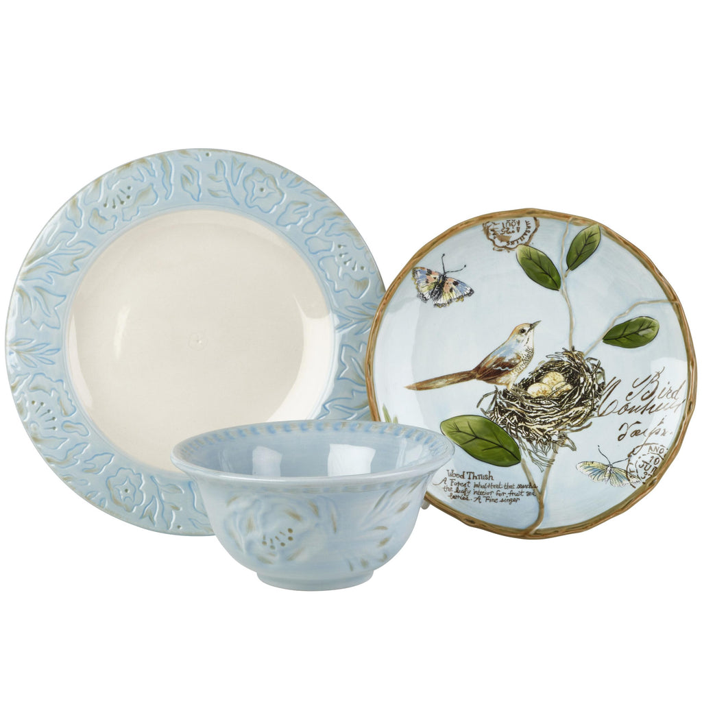 And Floyd Toulouse Blue 12 Piece Dinnerware Set, Service for 4