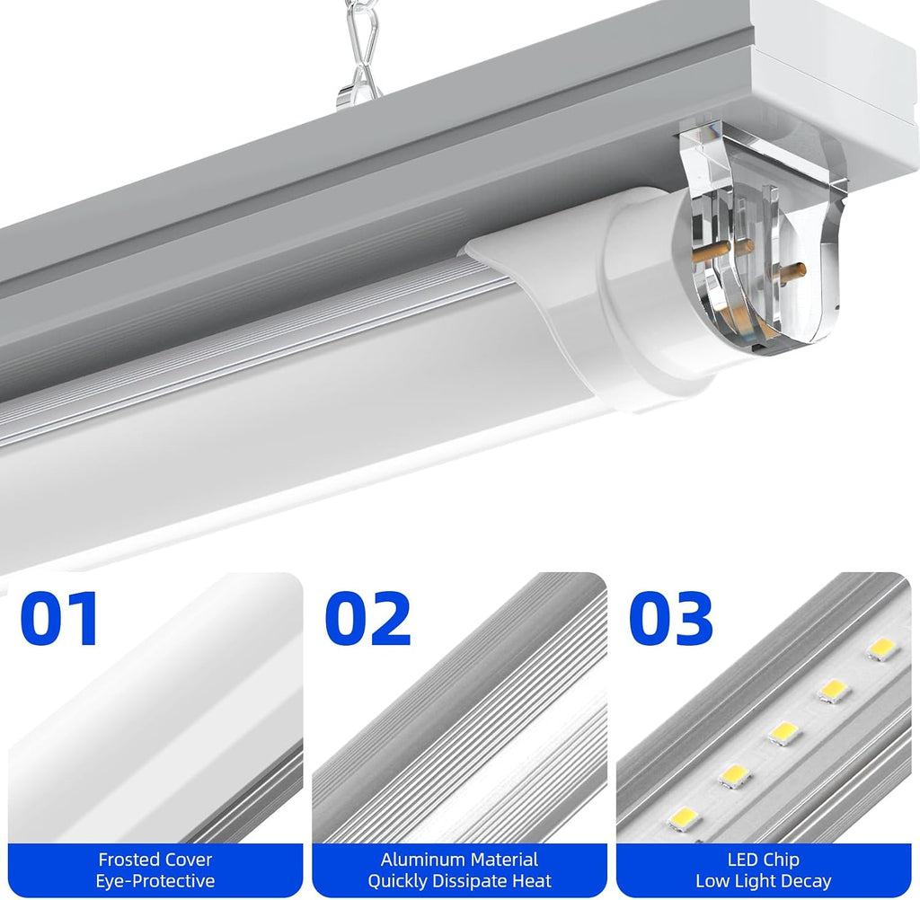 T8 LED Bulbs 4 Foot, 24W 3500LM, 6000K Bright Light, Ballast Bypass