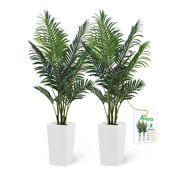 5ft Artificial Palm Tree Decor, 5 Feet Faux Plant Fake Silk Tropical Kentia Areca Trees for Indoor Outdoor House