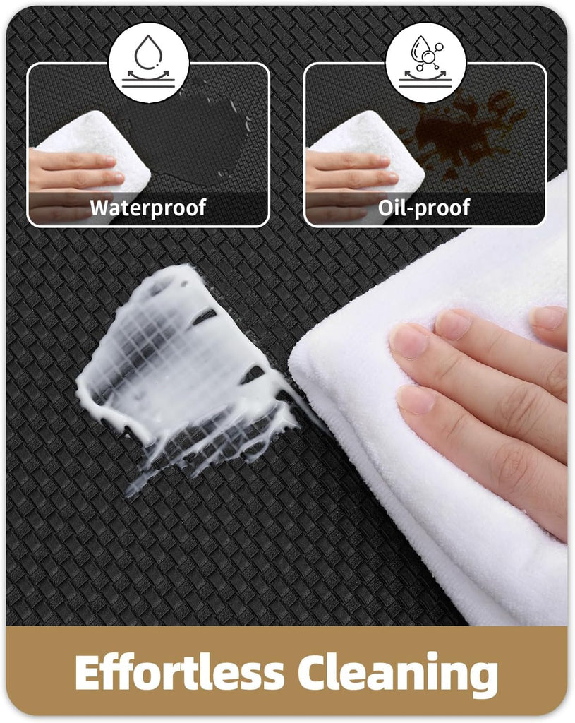 Kitchen Mat for Floor 17x79 Anti Fatigue Easy Clean, Black | Water&Oil Proof, Anti Slip, For Comfort Standing