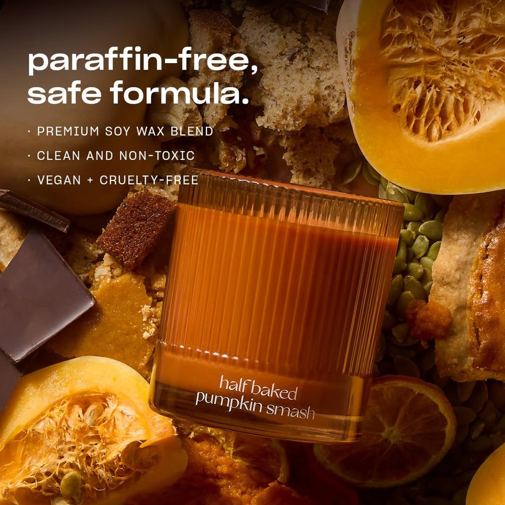 Half Baked Pumpkin Smash Non-Toxic Candle, Fall Scent, 8.5 oz