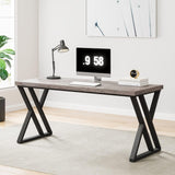 Writing Computer Desk, 55 inch Heavy Duty Study Desk with Z-Shaped Metal Leg, Modern Simple Home Office Computer Desk
