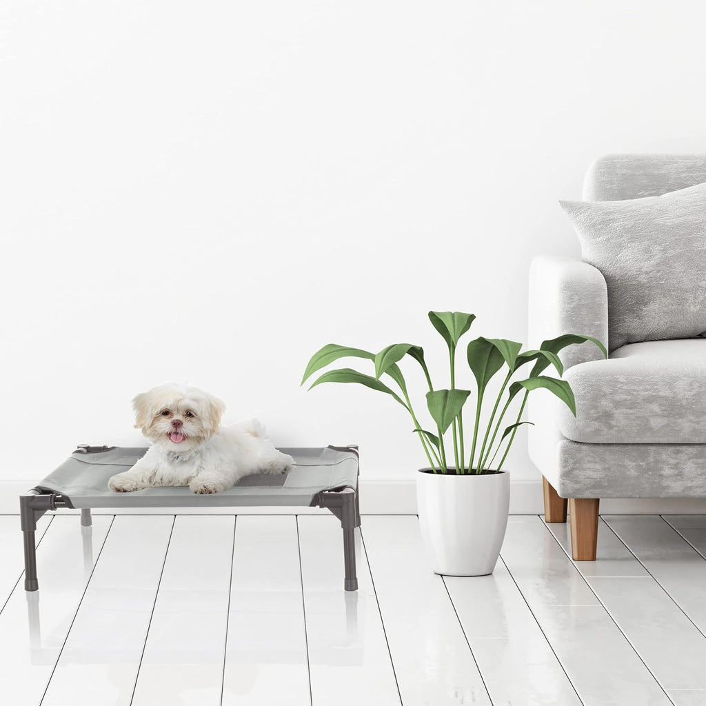 Elevated Dog Bed - 24.5x18.5-Inch Portable Pet Bed with Non-Slip Feet - Indoor/Outdoor Dog Cot or Puppy Bed for Pets