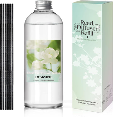 Reed Diffuser Refill, Jasmine Scent Diffuser 500ml Long-Lasting Summer - Set of 169