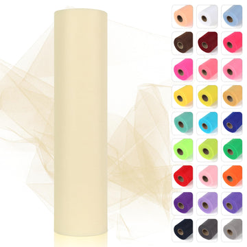 Ivory Tulle Fabric Roll 12" x 50Yards Tulle Ribbon for Wedding Arch Decor