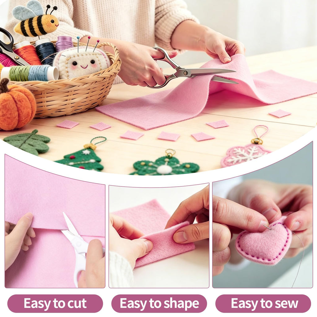 Baby Pink Fabric Sheet 36" X 36", 1.4mm Thick Large Soft Durable Flexible Craft Felt by The Yard, Nonwoven Fabric for
