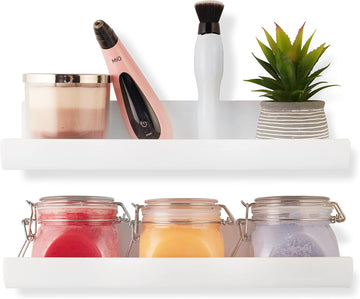 Clear Acrylic Floating Wall Shelves, Pack Inch Wall Bookshelf for Kids, 5 mm Acrylic Rack, Shower, or Nursery.